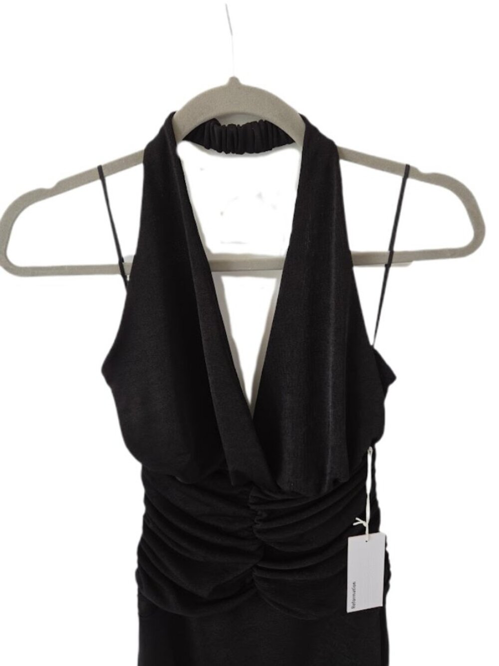 NWT Reformation Everlynn Knit Maxi Dress Halter Black Small - Picture 4 of 11